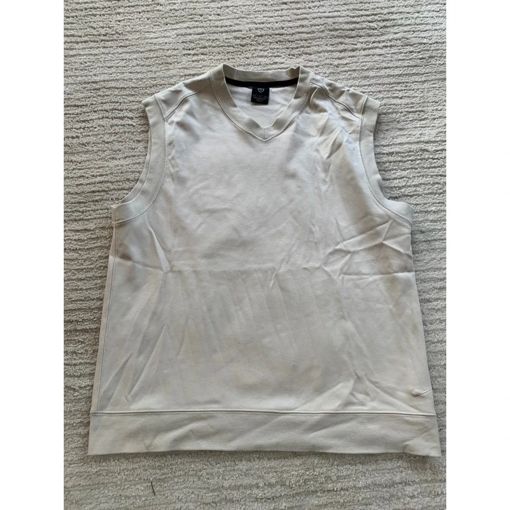 Nike Golf‎ Men's V-Neck Sleeveless Vest Top Shirt Khaki Tan Size Medium